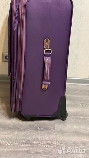 Чемодан L тканевый фиолетовый