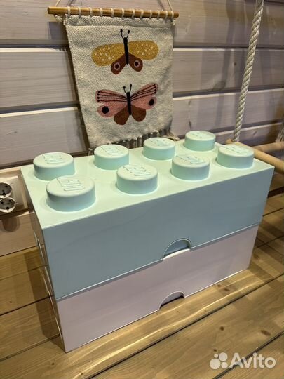 Lego контейнер бирюзовый
