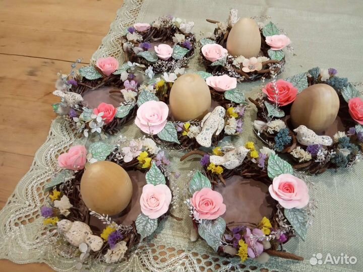 Венки-гнезда для пасхальных яиц