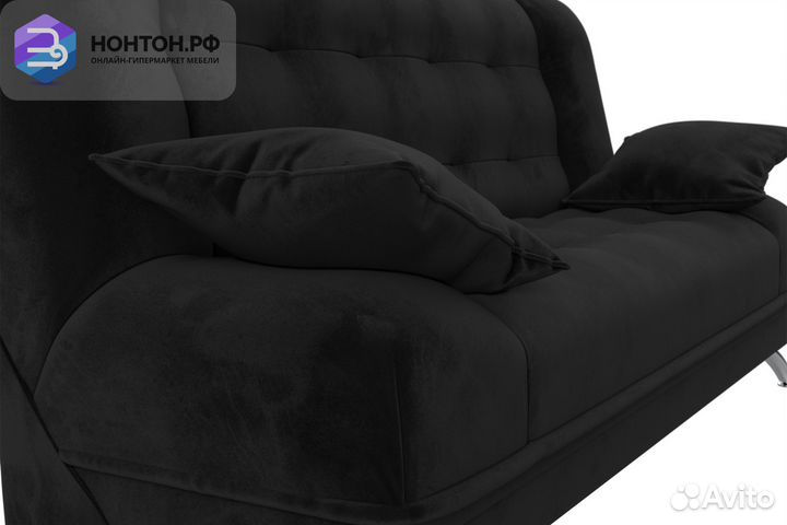 Диван книжка Анна велюр черный
