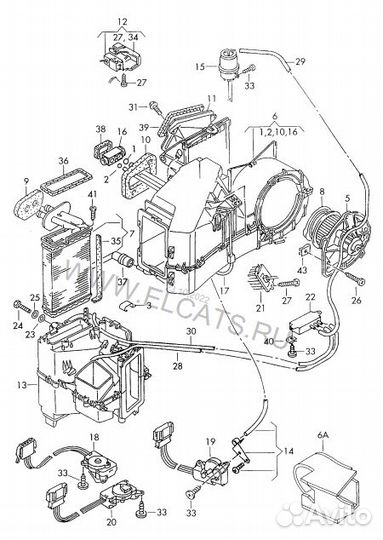 Вентилятор отопителя салона VW passat B3/B4