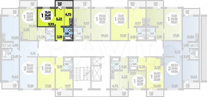 Квартира-студия, 27,8 м², 9/18 эт.