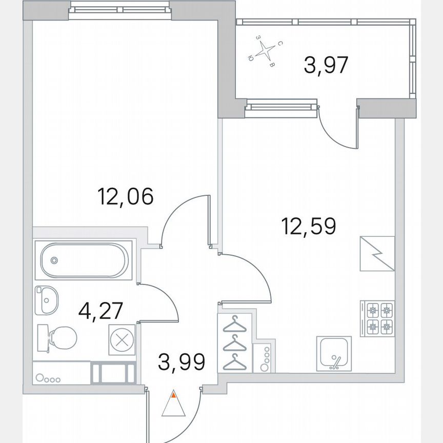 1-к. квартира, 34,9 м², 3/5 эт.