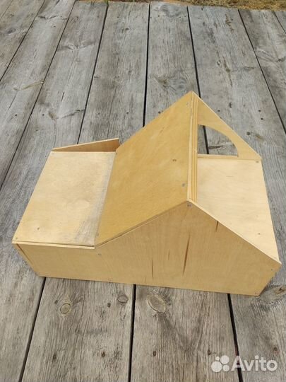 Домик гараж дерево кукольный