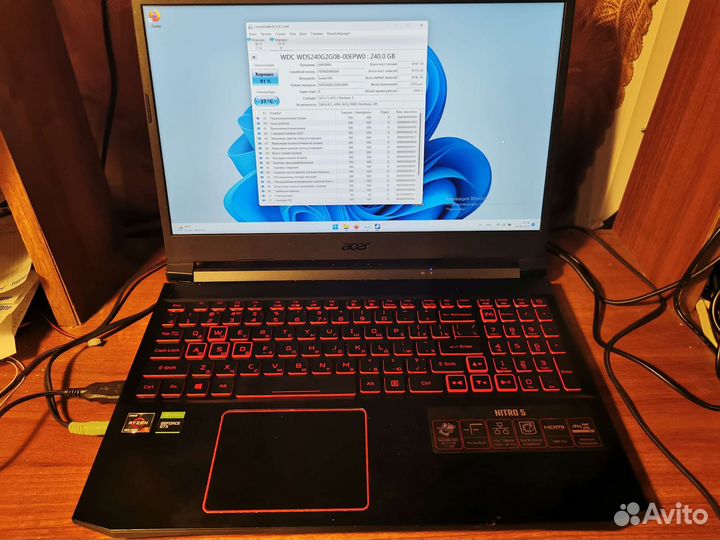 Игровой ноутбук Acer nitro 5 R5 4600H, GTX1650 4Gb