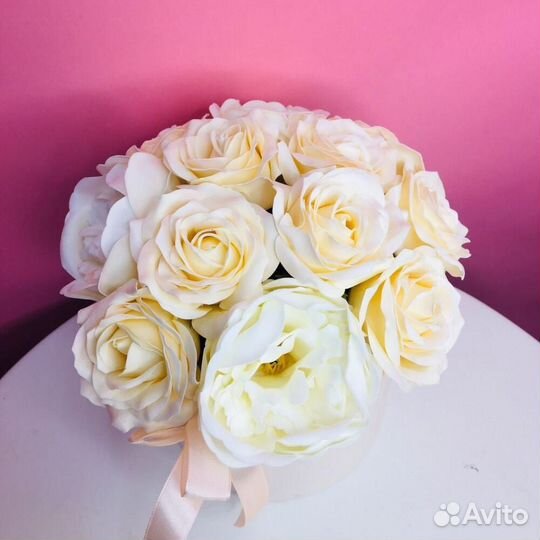 Композиции из мыльных роз ручной работы