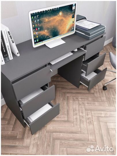 Стол с ящиками Графит. В наличии. Доставка