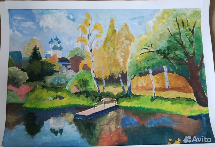 Картина гуашью А2