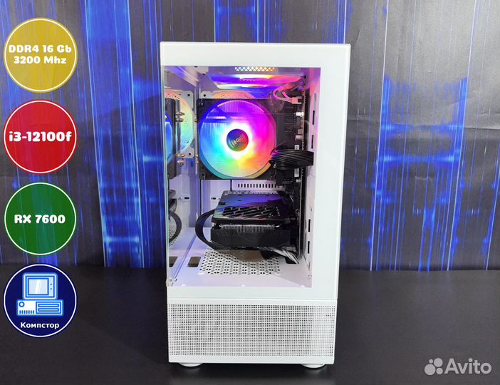 Геймерский комп i3-RX7600-16DDR4-EXH6253817490-H610