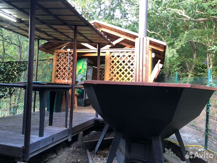 Русская баня на дровах с большой купелью