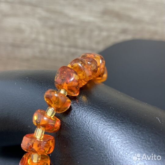 Винтажный Браслет Янтарный Ретро