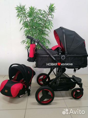 Новая коляска 3в1 Belecoo X6 NEW (Black/Red)