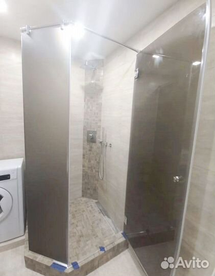 Перегородки стеклянные душевые