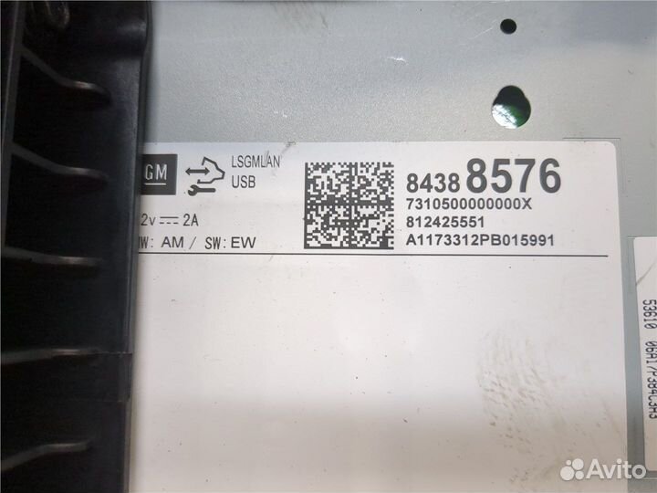 Магнитола Chevrolet Trax 2016, 2018