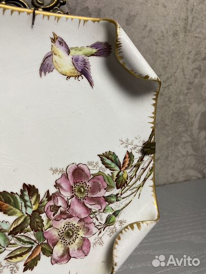 Фарфоровая антикварная тарелка Longchamp Франция