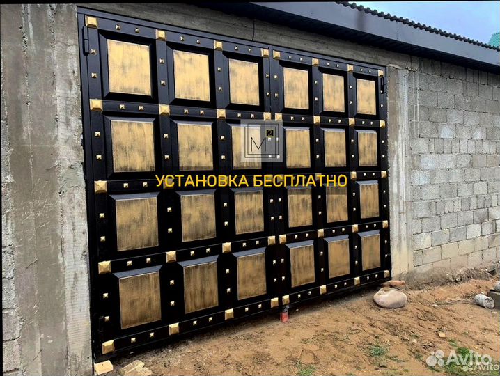 Ворота в Махачкале с элементами ковки