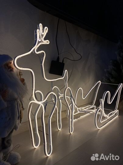 Новогодний олень, светильник светодиодный