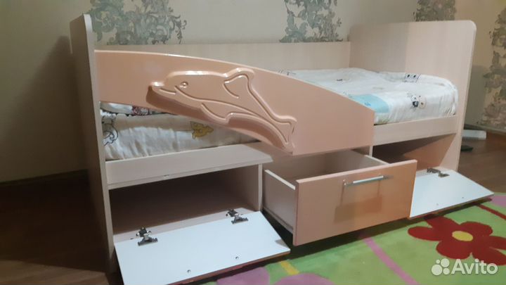 Детская кровать дельфин с матрасом