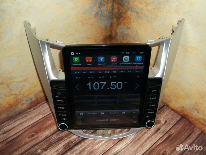 Магнитола Hyundai Solaris Android типа Tesla