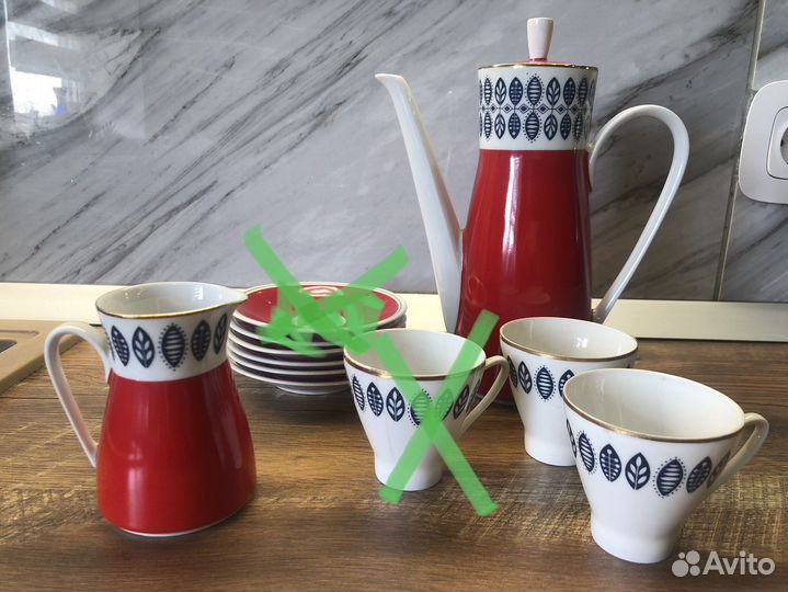 Часть кофейного сервиза Freiberger, ГДР