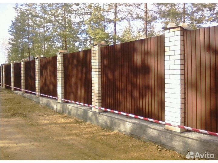 Заборы из профнастила, евроштакетника, 3D