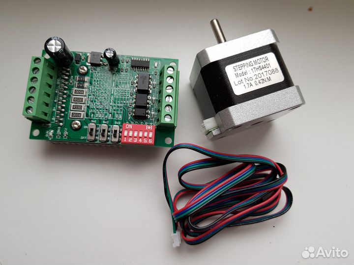 Шаговый двигатель Nema17HS4401 с драйвером TB 6550