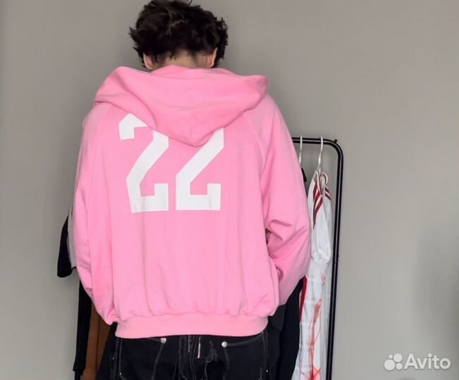 Balenciaga polo pink zip hoodie