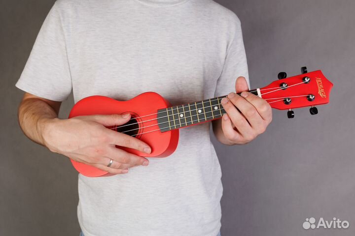 Новая Укулеле сопрано, красный цвет, Homage