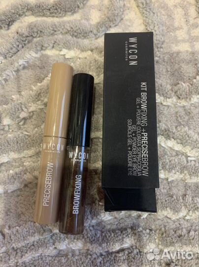 Гель фиксатор и пудра для бровей Wycon