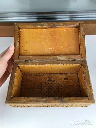 Коллекция шкатулок дерево и береста винтаж, ретро