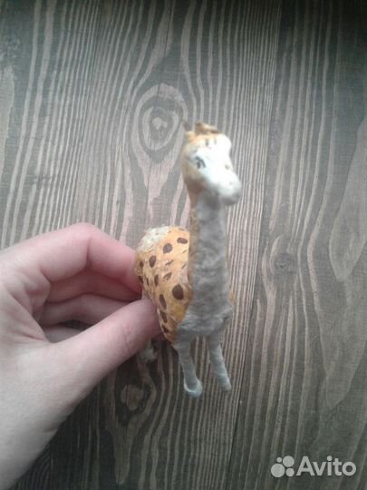 Жираф ватная елочная игрушка СССР формованная