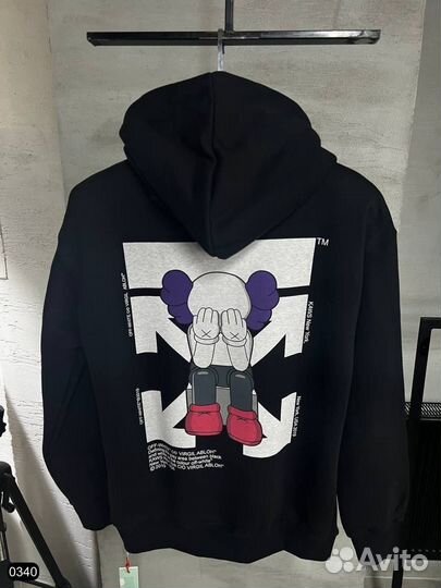 Худи Off-White с капюшоном kaws