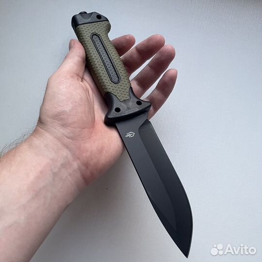 Нож походный Турист зеленый + ножны