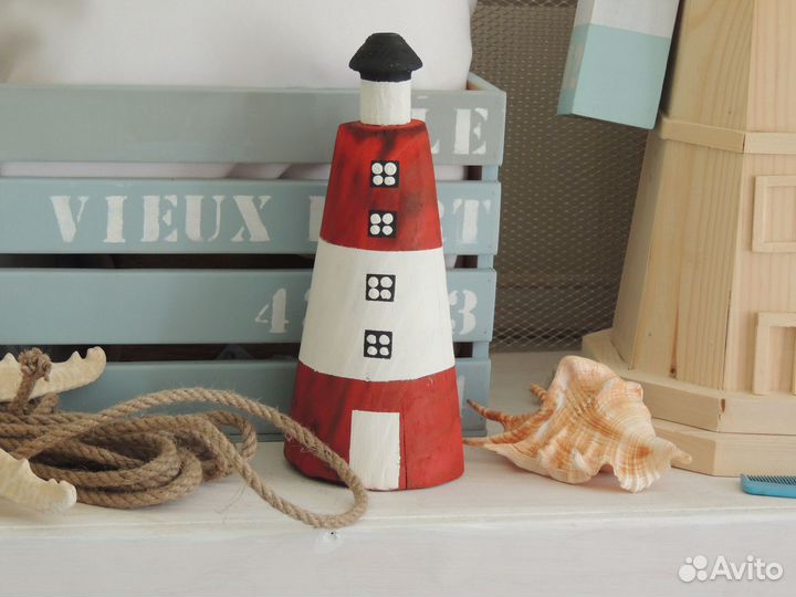 Маяк деревянный,декор в морском стиле