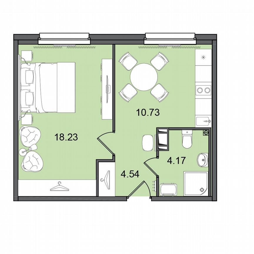 1-к. апартаменты, 38 м², 5/29 эт.