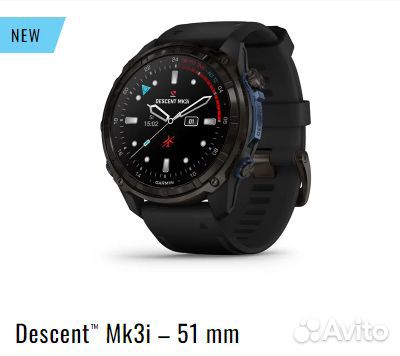 Часы Garmin descent MK3I титановый, DLC, черный