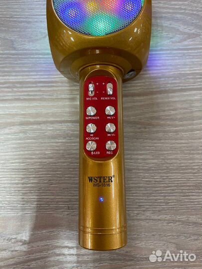 Беспроводной караоке микрофон Wster WS-1816 с Led