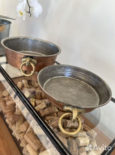 Антикварная форма медь, бокал керамика