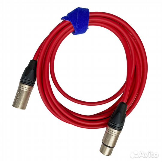 Кабель микрофонный GS-PRO XLR3F-XLR3M (red) 3 метр