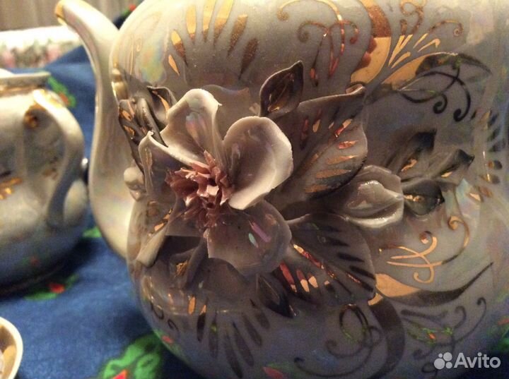 Сервиз кофейный с лепниной / фарфор