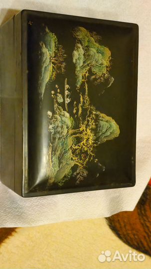 Винтажная шкатулка из папье маше