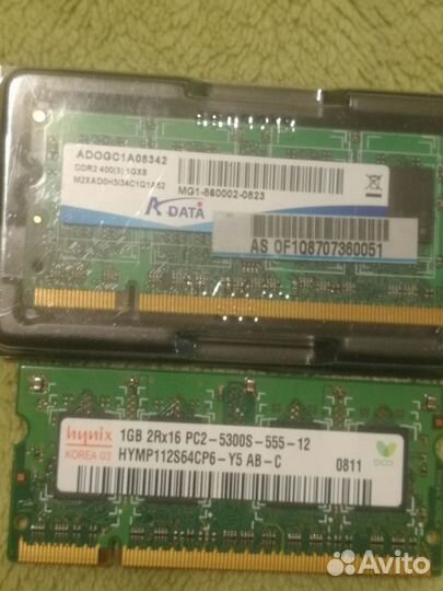 Опер память для ноутбука DDR2, 2x1Gb, 2х3Gb-рс