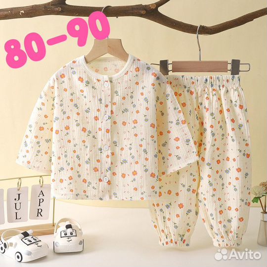 Пижамы детские муслин 80