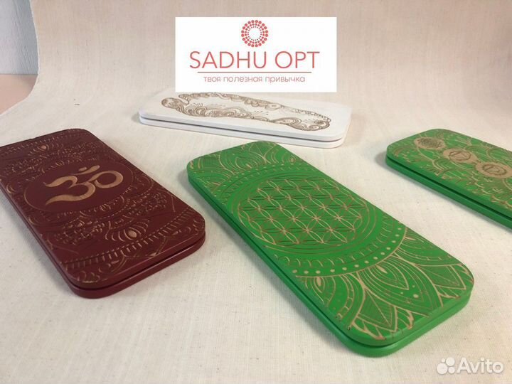 Доска садху с алюминиевыми гвоздями c гравировкой