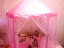 Детская палатка шатер для игрушек с гирляндой