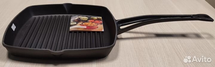 Сковорода Гриль с ручкой 26х26, Чугун lava (лава)