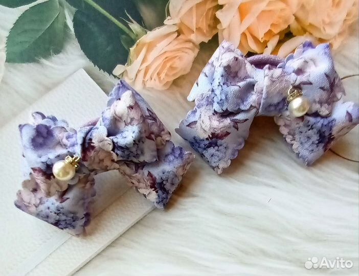 Бантики для волос ручной работы на резинках