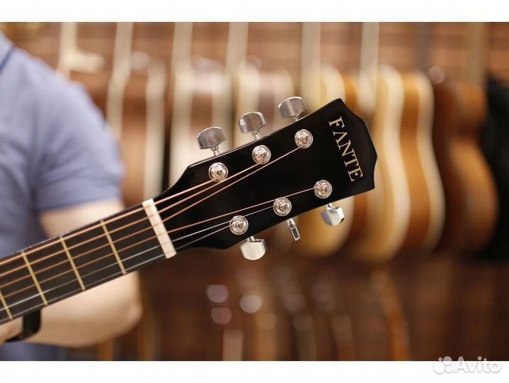 Fante FT-D38-BK с вырезом акустическая гитара