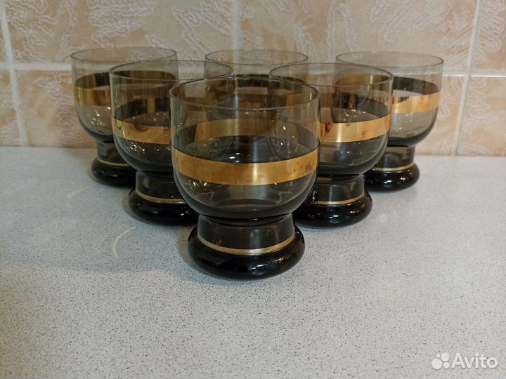 Стаканы СССР чешское стекло набор 6 шт бу