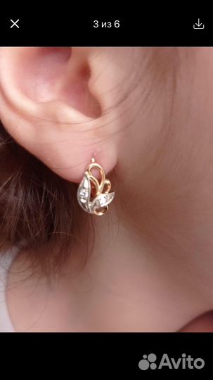 Золотые серьги 583 пробы